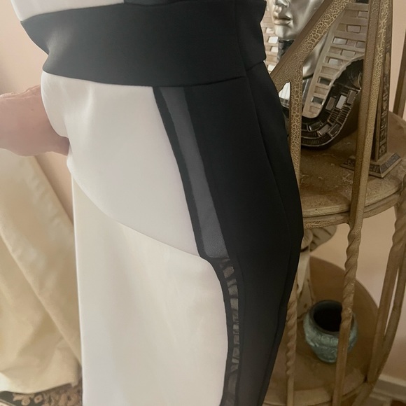 BOOHOO Strapy One Shoulder Black Side Mesh Scuba Body-con Midi Dress from UK - Picture 5 of 12